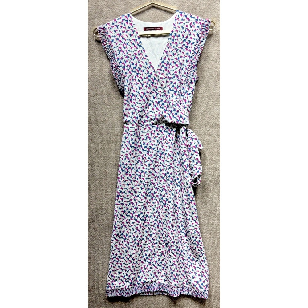 Comptoir Des Cotonniers Maxi Dress Womens Small Multcolor Wrap Tie Around EUC